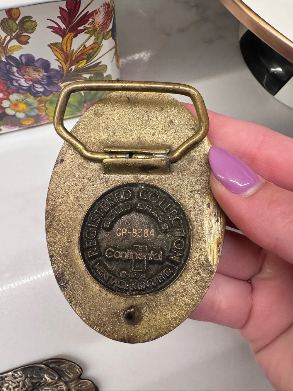 Vintage Oklahoma 1907 State Seal Brass Belt Buckle